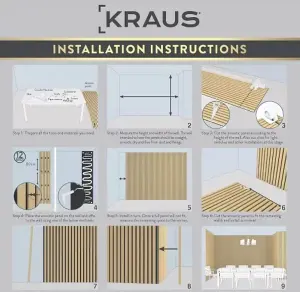 Kraus - Smoked Oak - Easy-Fit Acoustic Slat Wall Panel - (L) 240cm x (W) 57.3cm - Pack of 3 Panels