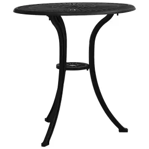 Berkfield Garden Table Black 62x62x65 cm Cast Aluminium