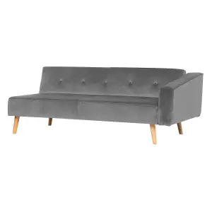 Corner Sofa VADSO Grey Velvet Right Hand