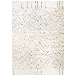 Beige Abstract Chevron Moroccan Berber Living Area Rug 160x230cm