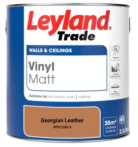 Leyland Trade Vinyl Matt Walls & Ceilings Emulsion Paint Georgian Leather (PPG1200-5) 2.5L