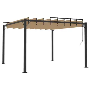 Berkfield Gazebo with Louvered Roof 3x3 m Taupe Fabric and Aluminium