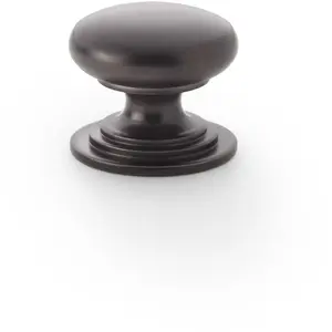 Stepped Round Door Knob - Dark Bronze 25mm Classic Kitchen Cabinet Pull Handle