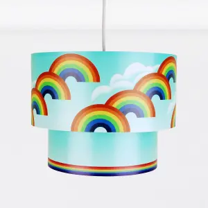 First Choice Lighting Set of 2 Rainbow Design Ceiling Light Shades