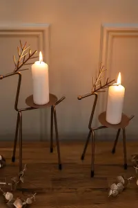 3pc Reindeer Candle Holder Set