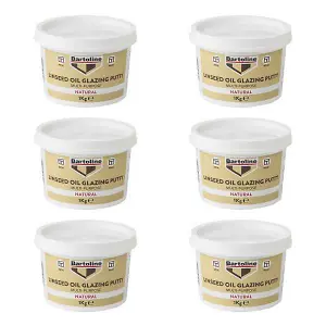 Bartoline Multi-Purpose Linseed Oil Glazing Putty 1kg - Natural - Pack of 6