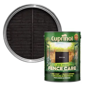 Cuprinol Less mess fence care Rich oak Matt Exterior Wood paint, 5L