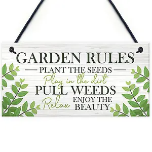 Garden Plaque Gift Summerhouse Decking Shed Sign Home Decor Rules Sign Gift