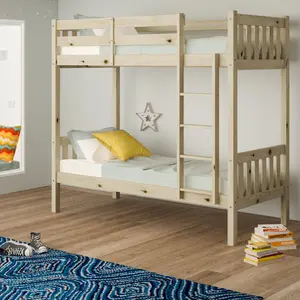 Cambridge Solid Pine Heavy Duty Bunk Bed Single (3')