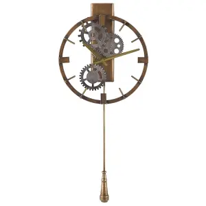 Beliani Industrial Wall Clock MARCOTE Metal Gold