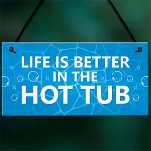 Red Ocean Hot Tub Novelty Plaque For Garden Hot Tub Garden Shed Novelty Home Decor Gifts