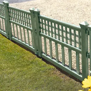 Fence Panels Garden Lawn Edging - Plastic Plant Border Landscape - With Striking Green Coloured Finish