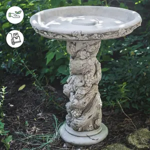 Fruit Design Stone Cast Birdbath