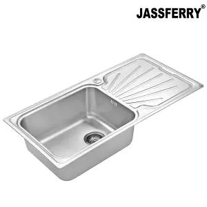 JASSFERRY Kitchen Sink Stainless Steel Large Bowl Welding Style Inset Reversible Drainer