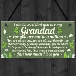 Red Ocean Gifts For GRANDAD Birthday Christmas Hanging Plaque Grandad Gifts From Grandchildren