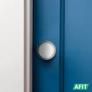 AFIT Lined Door Knob Set Polished Chrome - 2 Pairs of Mortice Knobs (55mm) & Latch (76mm) for Internal Doors