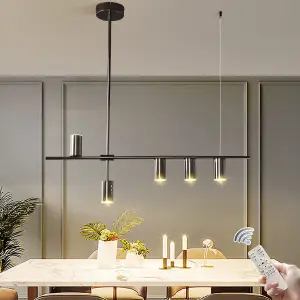 Garwarm 5-Light Black Dimmable LED Pendant Light 35W