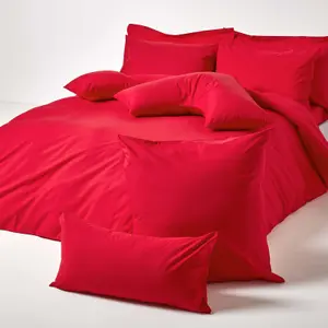 Homescapes Red Continental Egyptian Cotton Pillowcase 200 TC, 40 x 40 cm