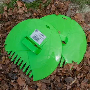 garden leaf grabbers,hand held tidy rake picker,leaf collector/grab (spring green)