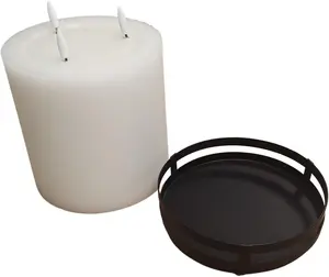 3 Wick LED Candle With Black Stand