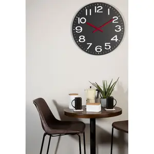 Interiors by Premier Black MDF and White Numbers Wall Clock