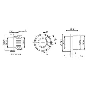 Metal Adaptor Reduction for Water Faucet Tap 22mm Female to 1/2" BSP Male Joiner