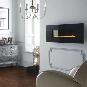 Focal Point Vesuvius flueless Black granite Manual control 2.6kW Gas Fire