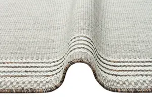 Bordered Beige Modern Easy To Clean Dining Room Rug-160cm x 230cm