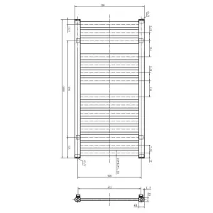 Camden Chrome Heated Towel Rail - 1000x500mm