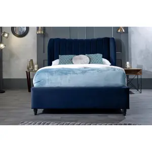 Carli Plush Velvet Blue Bed Frame