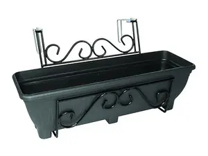 Adjustable Balcony/Fence Holder - Charcoal Trough