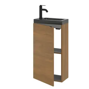 GoodHome Imandra Walnut effect Single Freestanding Bathroom Cloakroom unit (H) 790mm (W) 440mm