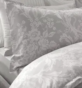 Samantha Faiers Home Darcy Floral Reversible Single Duvet Cover Set with Pillowcases - Silver