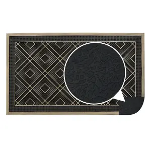 JVL Havana Rubber Pin Doormat, 45x75cm, Diamond