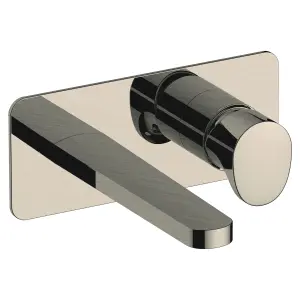 RAK Positano Brushed Nickel Modern Basin Wall Mounted Sink Mixer Tap Solid Brass