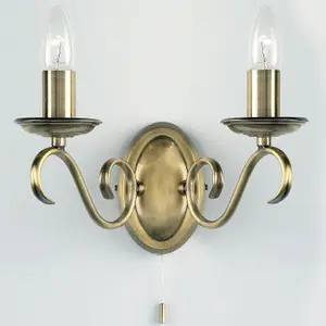 5 Lamp Ceiling & 2x Twin Wall Light Pack Antique Brass Vintage Matching Fittings