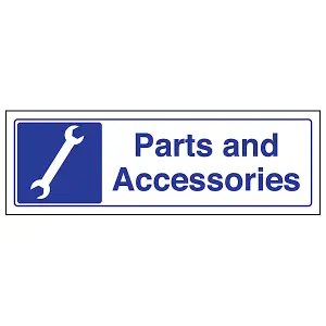 Parts And Accessories Garage Sign - Adhesive Vinyl - 450x150mm (x3)