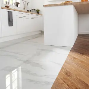 Ultimate White Gloss Marble effect Porcelain Floor Tile Sample