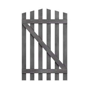 Grey 76x120cm Outdoor Wooden Garden Gate Spruce Wood Fence Door with Door Bolt