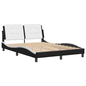 Berkfield Bed Frame without Mattress Black and White 120x200 cm Faux Leather