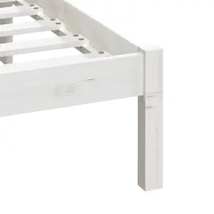 Berkfield Bed Frame White Solid Wood Pine 200x200 cm