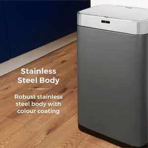 Steel Motion Sensor Rubbish Bin - 75L Grey