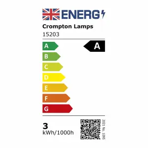 Crompton Lamps Ultra-Efficient LED GLS 2.2W B22 A-Class Warm White Clear (40W Eqv)