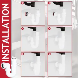 SPARES2GO Telescopic Sink P Trap Basin Swivel Plumbing Waste Pipe Kit (40mm / 1.5")