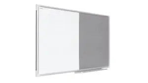 ALLboards Combination Board 2 in 1 Whiteboard & Grey Felt Board with Aluminium Frame 90x60cm, Pin Board Magnetic Board