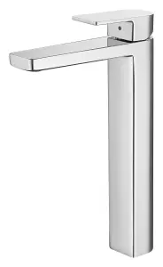 VURTU Hathor High Basin Mixer, 1/4 Turn, Single Lever Ceramic Disc, High/ Low Water Pressure, 290(H) x 45(W), Chrome, 531104