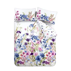 Catherine Lansfield Bedding Countryside Floral Floral Duvet Cover Set with Pillowcases Pink / Blue