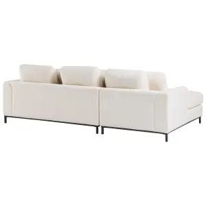 Right-Hand Corner Sofa OSLO White Boucle Right Hand