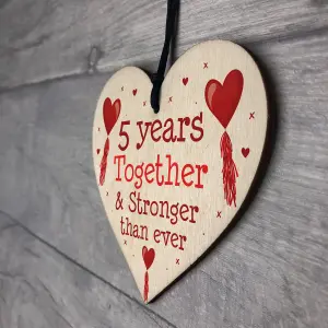 5th Anniversary Gift Wood Heart Perfect Gift For Husband And Wife Him Her Keepsake