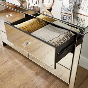 Birlea Seville 5 Drawer Narrow Chest Mirrored